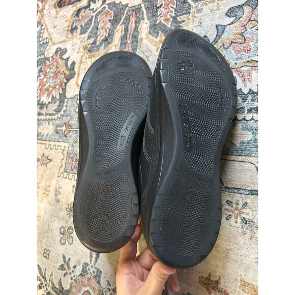 SAS Comfort Walking Shoes Black Leather slip on Supportive Sneakers - Picture 13 of 13